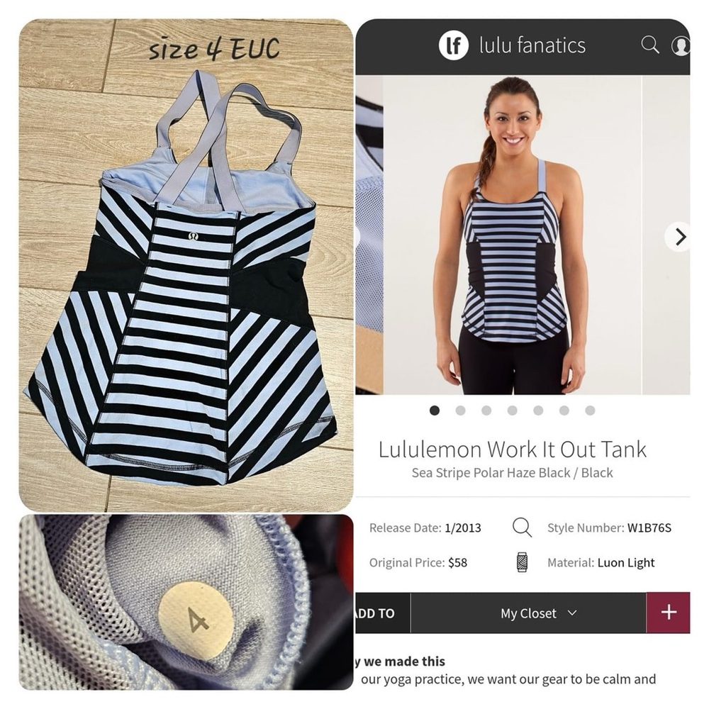 Lululemon work it out tank top